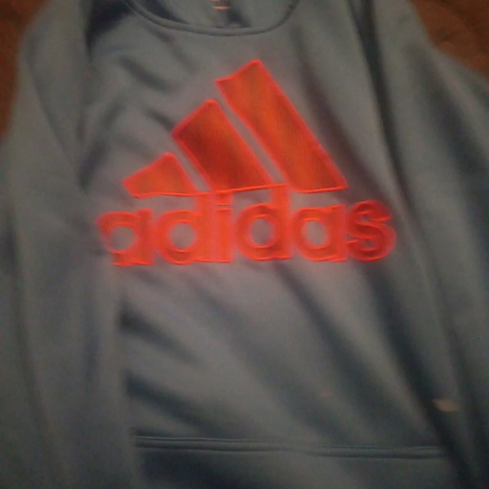 Adidas Hoodie Turquoise Green And Red XXL Logo 2XL Three Stripes